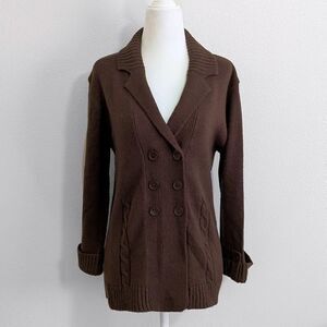 Vintage Reference Point Brown Knit Button-Up Cardigan Sweater | Size S
